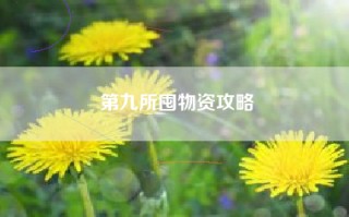 第九所囤物资攻略