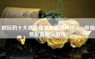 耐玩的十大低配置单机游戏神作2022(电脑低配置耐玩游戏)