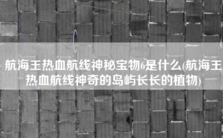 航海王热血航线神秘宝物6是什么(航海王热血航线神奇的岛屿长长的植物)