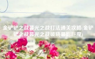 金铲铲之战暮光之战打法通关攻略(金铲铲之战暮光之战破晓暮影巨魔)