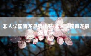 非人学园青龙最强出装(非人学园青龙最强推荐)
