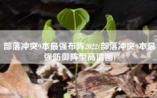 部落冲突9本最强布阵2022(部落冲突9本最强防御阵型高清图)