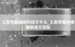 王者荣耀辅助肉铭文牛头_王者荣耀钟馗辅助铭文搭配