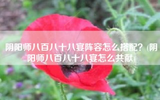 阴阳师八百八十八宴阵容怎么搭配？(阴阳师八百八十八宴怎么共献)