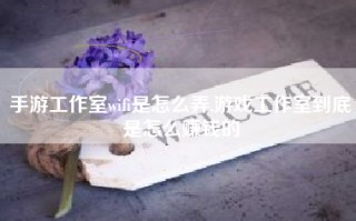 手游工作室wifi是怎么弄,游戏工作室到底是怎么赚钱的