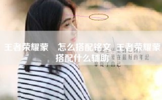 王者荣耀蒙犽怎么搭配铭文_王者荣耀蒙犽搭配什么辅助