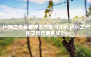 闪烁之光英雄神灵大祭司详解(闪烁之光神灵集结活动奖励)