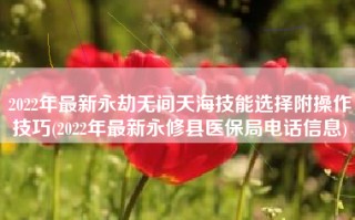 2022年最新永劫无间天海技能选择附操作技巧(2022年最新永修县医保局电话信息)