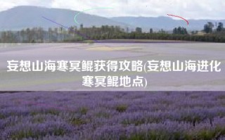 妄想山海寒冥鲲获得攻略(妄想山海进化寒冥鲲地点)