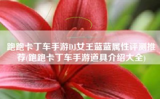 跑跑卡丁车手游DJ女王蓝蓝属性评测推荐(跑跑卡丁车手游道具介绍大全)
