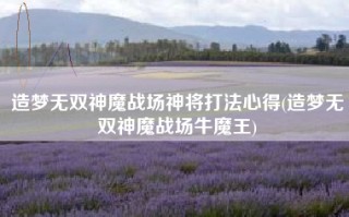 造梦无双神魔战场神将打法心得(造梦无双神魔战场牛魔王)