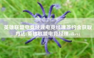 英雄联盟电竞经理电竞经理签约金获取方法(英雄联盟电竞经理cdkey)