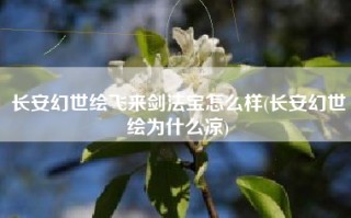 长安幻世绘飞来剑法宝怎么样(长安幻世绘为什么凉)
