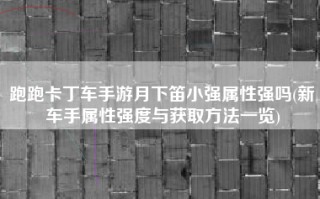 跑跑卡丁车手游月下笛小强属性强吗(新车手属性强度与获取方法一览)
