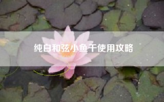 纯白和弦小鱼干使用攻略