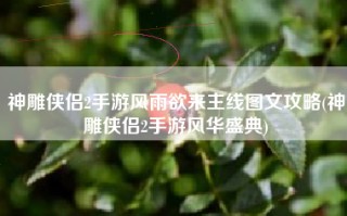 神雕侠侣2手游风雨欲来主线图文攻略(神雕侠侣2手游风华盛典)