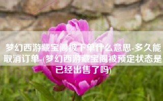 梦幻西游藏宝阁被下单什么意思-多久能取消订单-(梦幻西游藏宝阁被预定状态是已经出售了吗)