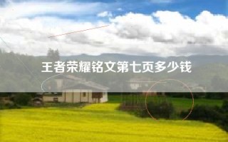 王者荣耀铭文第七页多少钱