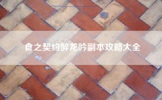 食之契约醉龙吟副本攻略大全
