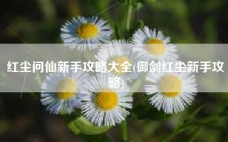 红尘问仙新手攻略大全(御剑红尘新手攻略)