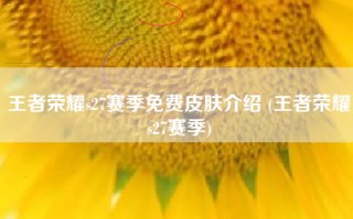 王者荣耀s27赛季免费皮肤介绍 (王者荣耀s27赛季)
