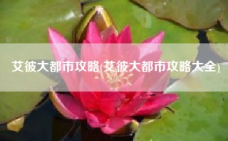 艾彼大都市攻略(艾彼大都市攻略大全)