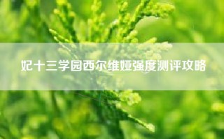 妃十三学园西尔维娅强度测评攻略