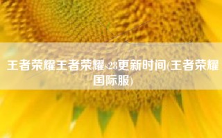 王者荣耀王者荣耀s28更新时间(王者荣耀国际服)