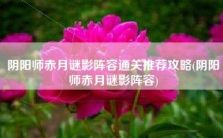 阴阳师赤月谜影阵容通关推荐攻略(阴阳师赤月谜影阵容)