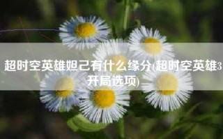 超时空英雄妲己有什么缘分(超时空英雄3开局选项)