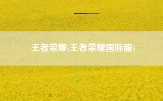 王者荣耀(王者荣耀国际服)