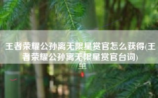 王者荣耀公孙离无限星赏官怎么获得(王者荣耀公孙离无限星赏官台词)