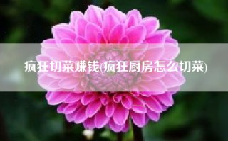 疯狂切菜赚钱(疯狂厨房怎么切菜)