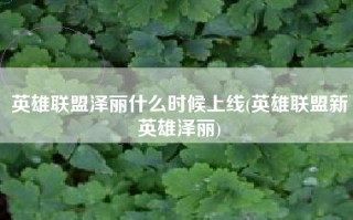 英雄联盟泽丽什么时候上线(英雄联盟新英雄泽丽)