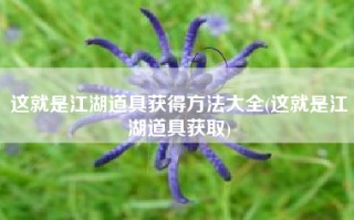 这就是江湖道具获得方法大全(这就是江湖道具获取)