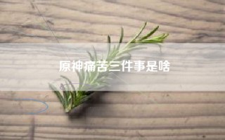 原神痛苦三件事是啥