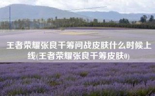 王者荣耀张良千筹问战皮肤什么时候上线(王者荣耀张良千筹皮肤0)