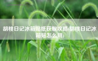 胡桃日记冰箱贴纸获取攻略(胡桃日记冰箱贴怎么用)