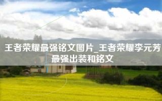 王者荣耀最强铭文图片_王者荣耀李元芳最强出装和铭文