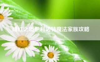 绯红之境伊利诺特魔法家族攻略