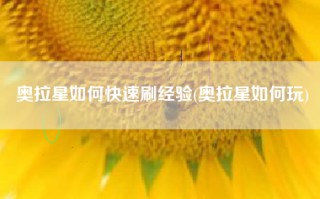 奥拉星如何快速刷经验(奥拉星如何玩)