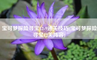 宝可梦探险寻宝12-9通关技巧(宝可梦探险寻宝12关阵容)