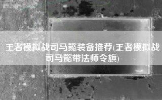 王者模拟战司马懿装备推荐(王者模拟战司马懿带法师令旗)