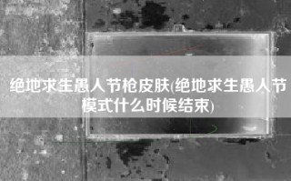 绝地求生愚人节枪皮肤(绝地求生愚人节模式什么时候结束)