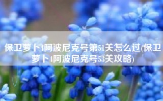 保卫萝卜4阿波尼克号第51关怎么过(保卫萝卜4阿波尼克号53关攻略)