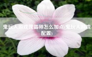 鬼玩人游戏傀儡师怎么加点(鬼玩人游戏配置)