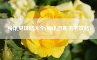 腾讯见攻略大全(腾讯游戏见的攻略)