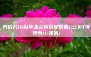 狩猎者110级毕业装备搭配攻略2022(DNF狩猎者110装备)