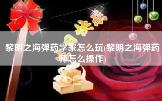 黎明之海弹药学家怎么玩(黎明之海弹药师怎么操作)