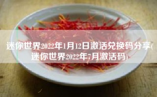 迷你世界2022年1月12日激活兑换码分享(迷你世界2022年7月激活码)